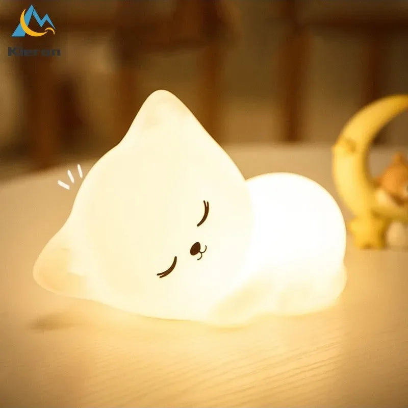 AuraWow™ – Soft Silicone Cat Night Light