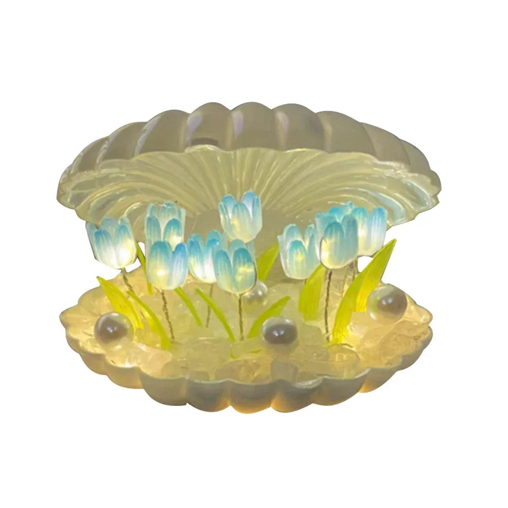 🌷AuraWow™ – Handmade Shell Tulip Glow Lamp