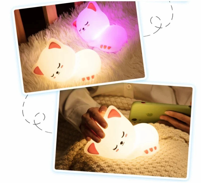 AuraWow™ – Soft Silicone Cat Night Light